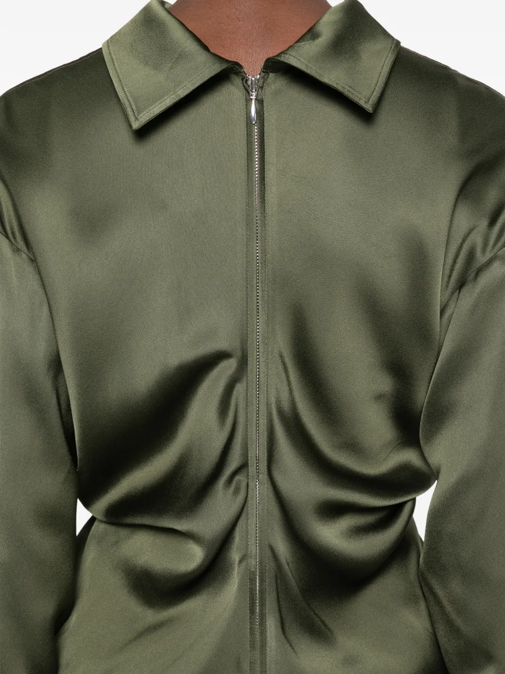 TOTEME Gesmockte blouse met rits Groen