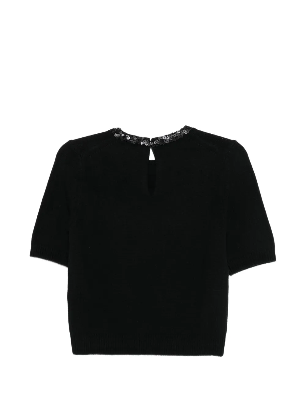 Semicouture T-shirt verfraaid met pailletten Zwart