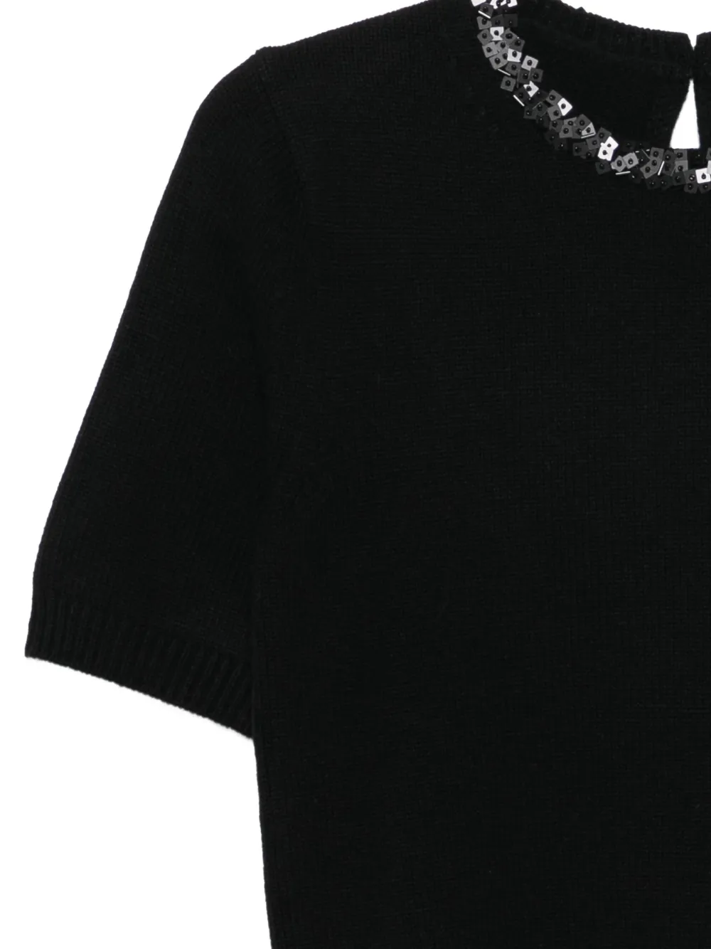 Semicouture T-shirt verfraaid met pailletten Zwart