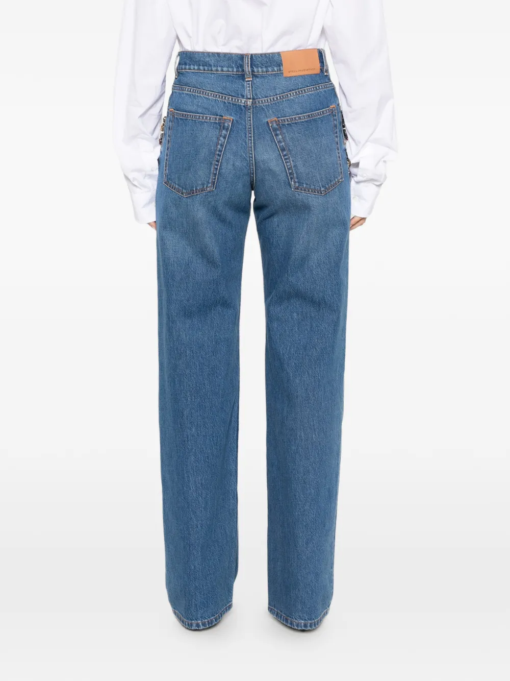 Stella McCartney Jeans verfraaid met kristallen Blauw