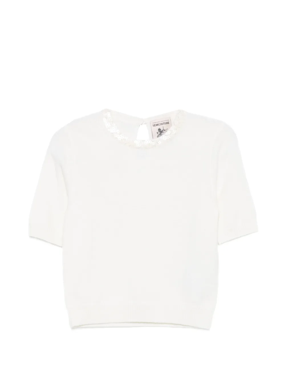 Semicouture sequin-embellished short-sleeve T-shirt