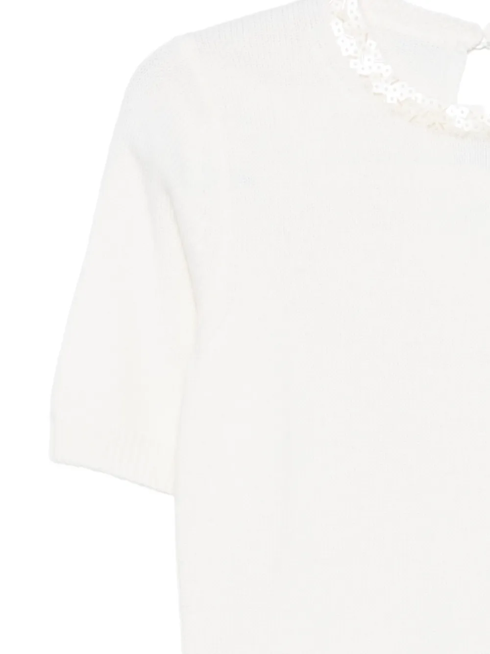 Semicouture T-shirt verfraaid met pailletten Wit