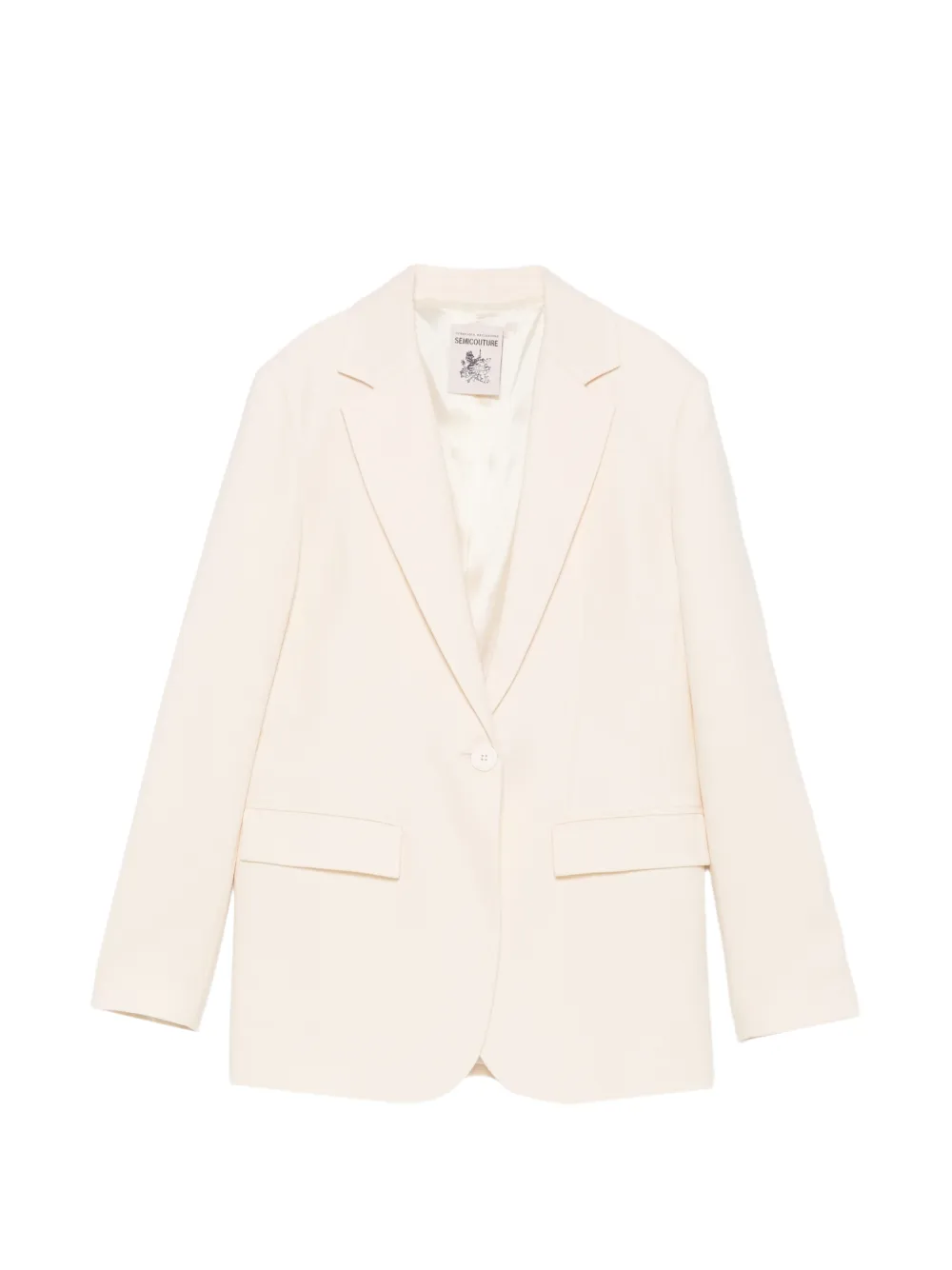 Semicouture single-breasted notched-lapel blazer - Toni neutri