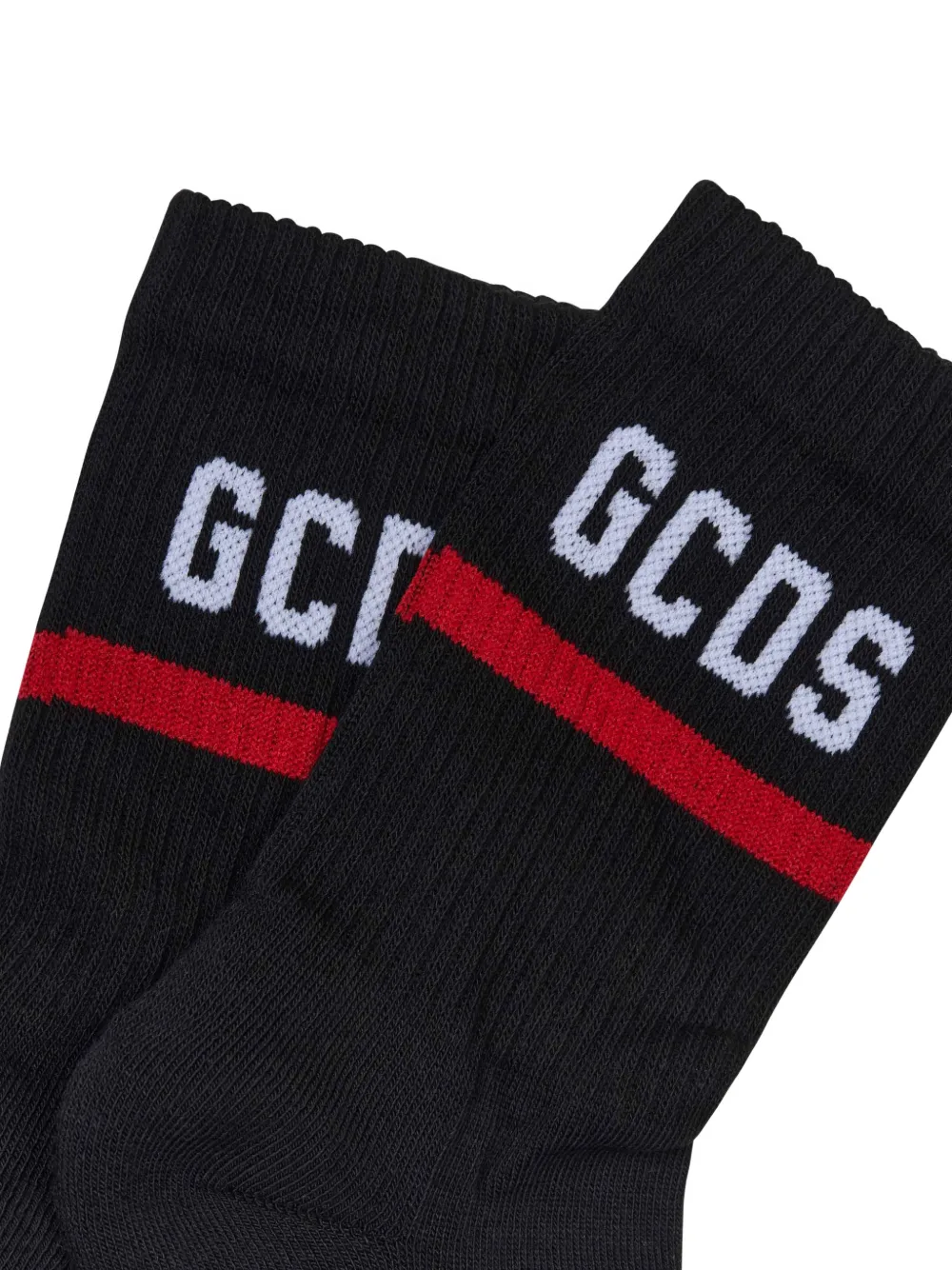 GCDS Ribgebreide sokken met logo-jacquard Zwart
