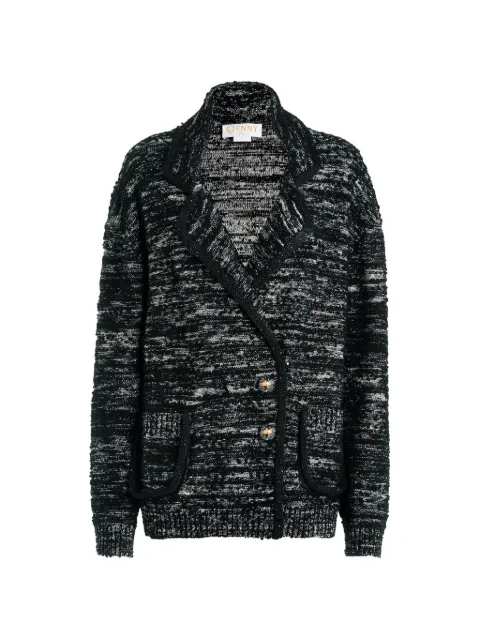 Genny marl-knit notched-lapels cardigan