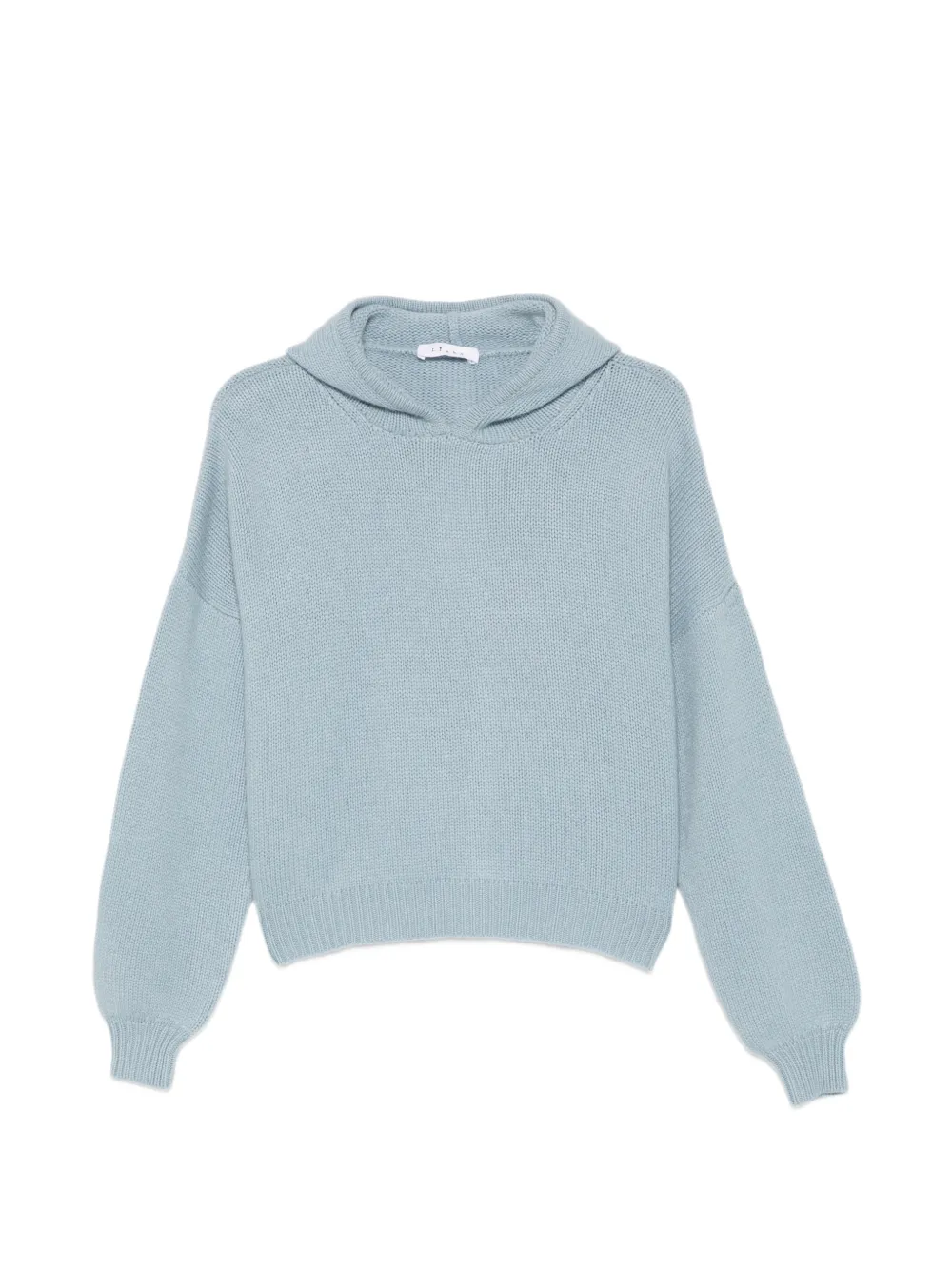 Liska ribbed-knit drop-shoulder hoodie - Blue