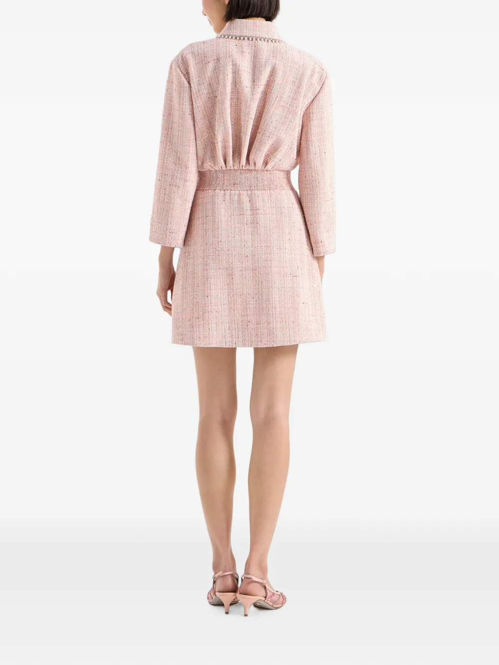 Genny Tweed mini-jurk met verfraaide kraag Roze