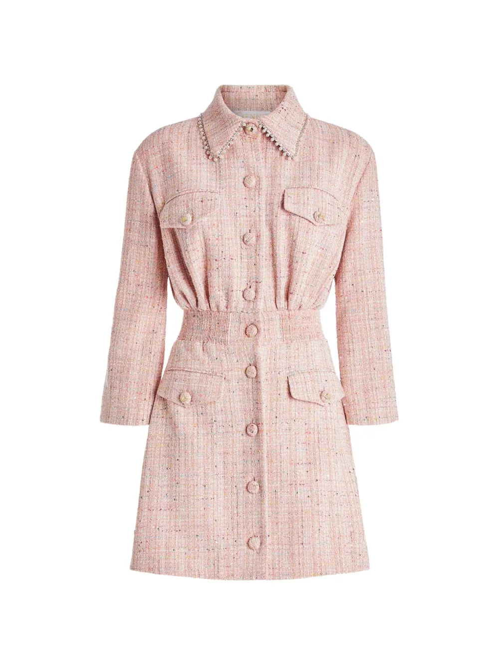 Genny embellished-collar tweed mini dress