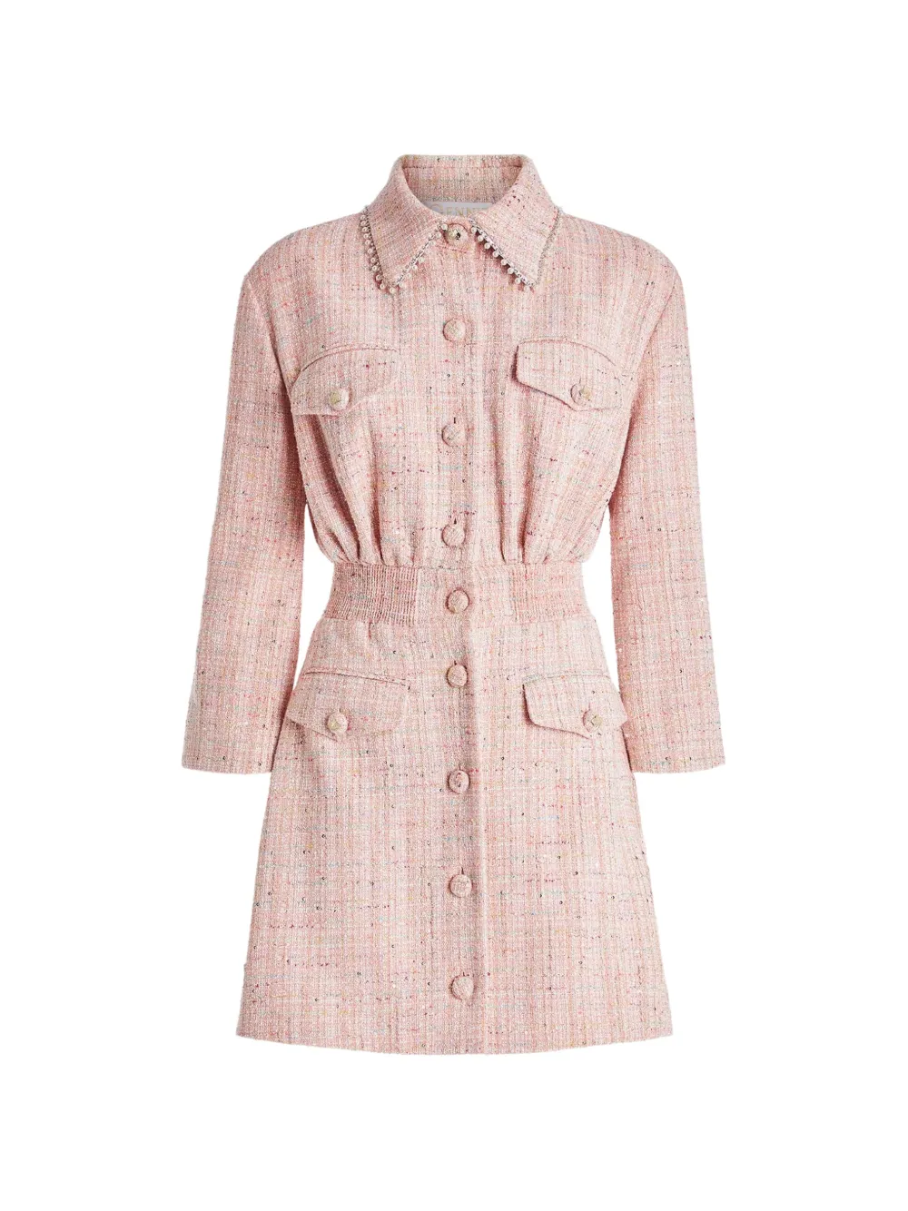 Genny embellished-collar tweed mini dress
