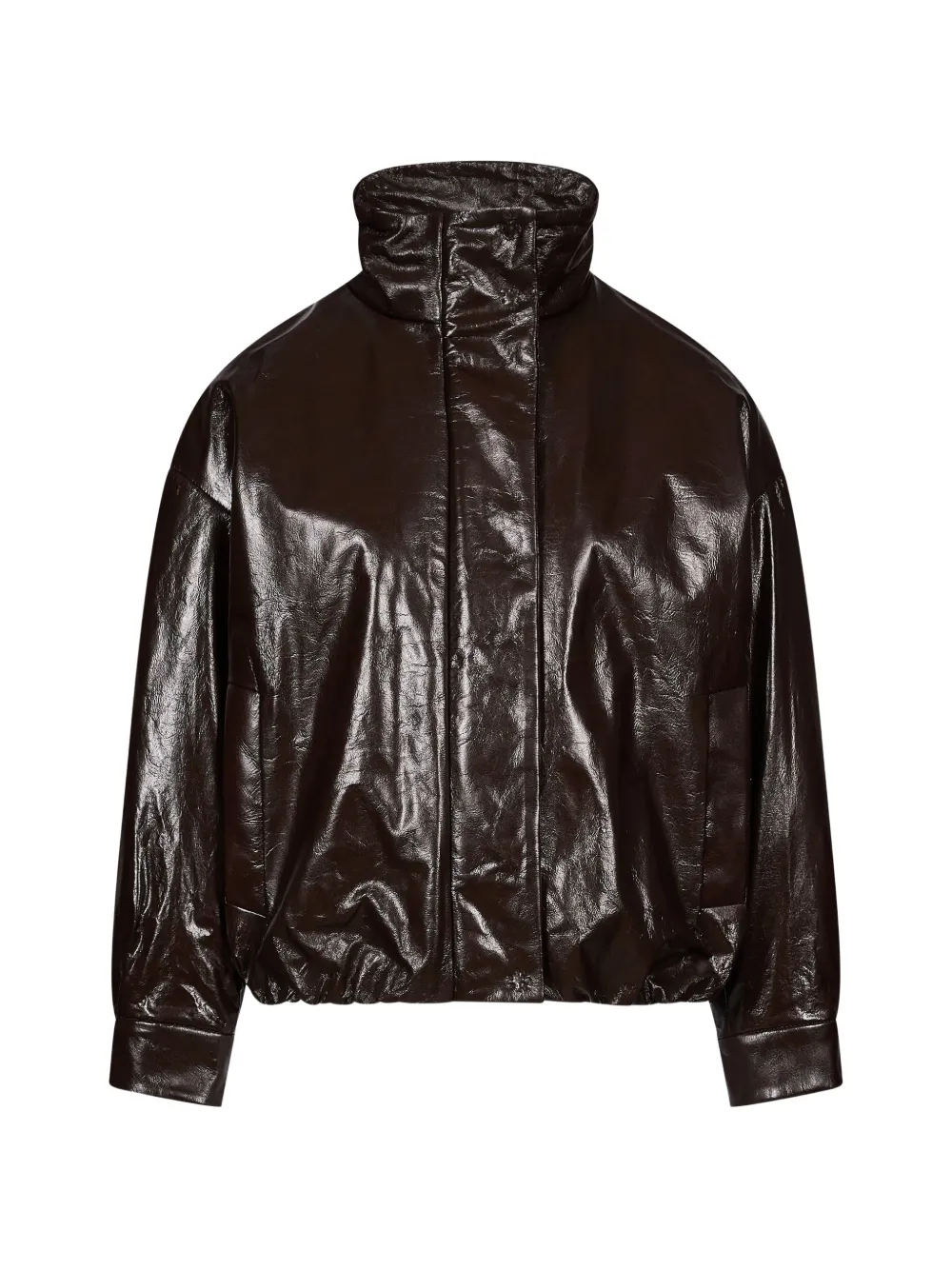 Salvatore Santoro high-neck crinkled-finish coat