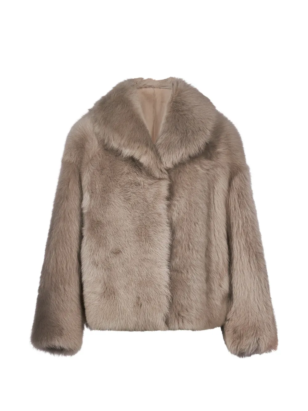 Salvatore Santoro manteau en peau lainée à col châle - Gris