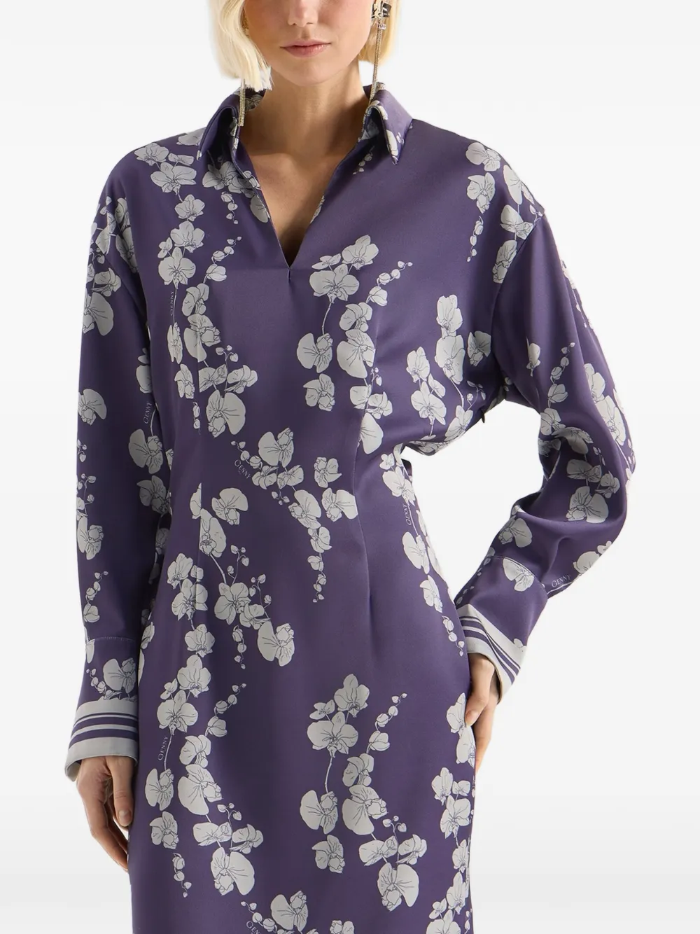 Genny Midi-jurk met bloemenprint Blauw