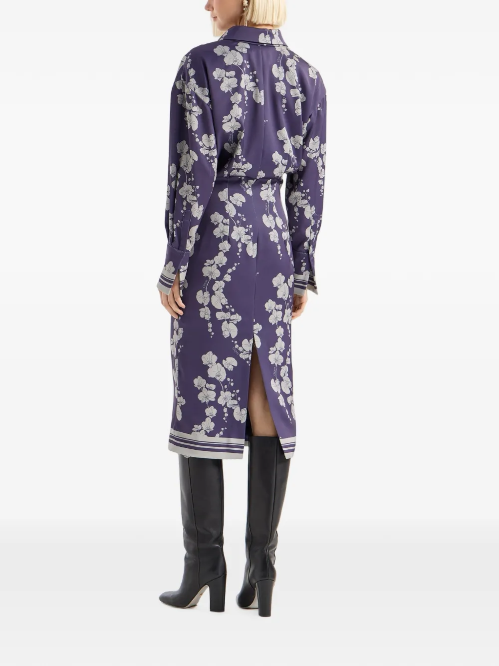 Genny Midi-jurk met bloemenprint Blauw
