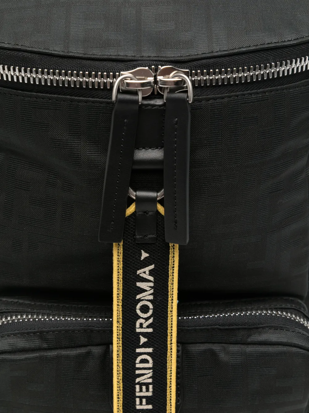 FENDI FF logo-jacquard backpack Zwart