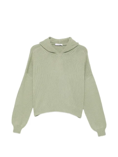 Liska fine-knit dropped-shoulder hoodie