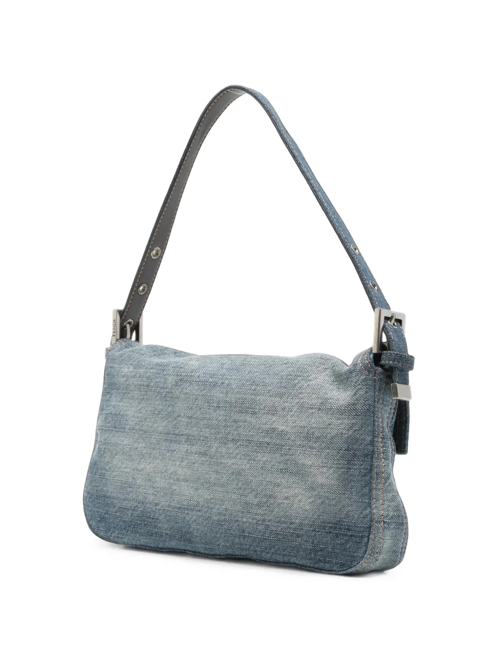 FENDI Baguette 26424 denim schoudertas Blauw