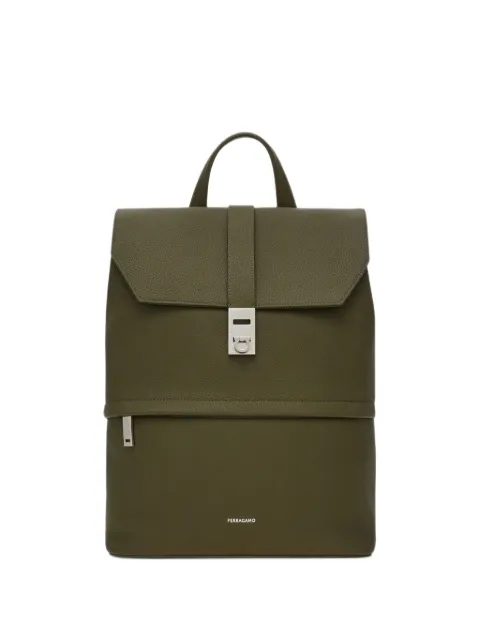 Ferragamo Mochila Hug de couro com estampa de logo