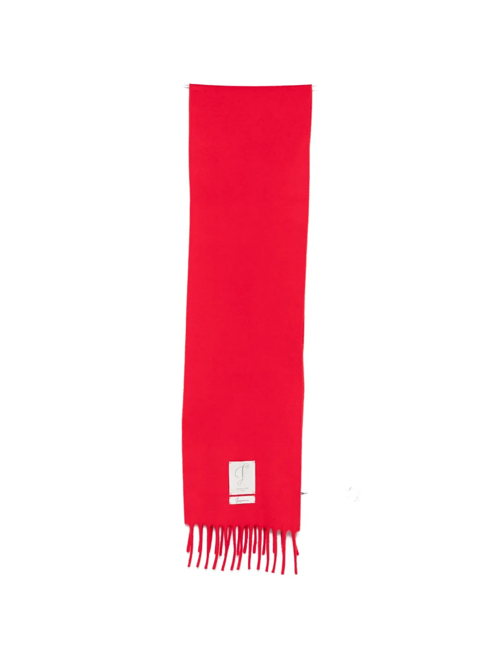 Jacquemus fringed logo-patch scarf
