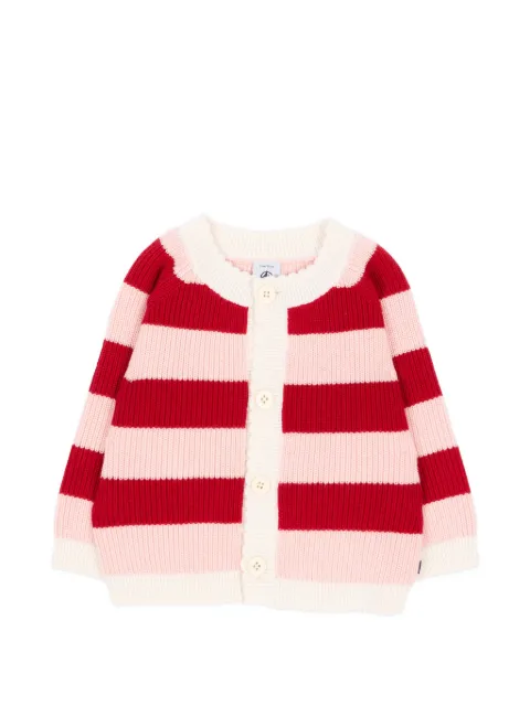 Petit Bateau striped raglan-sleeve cardigan