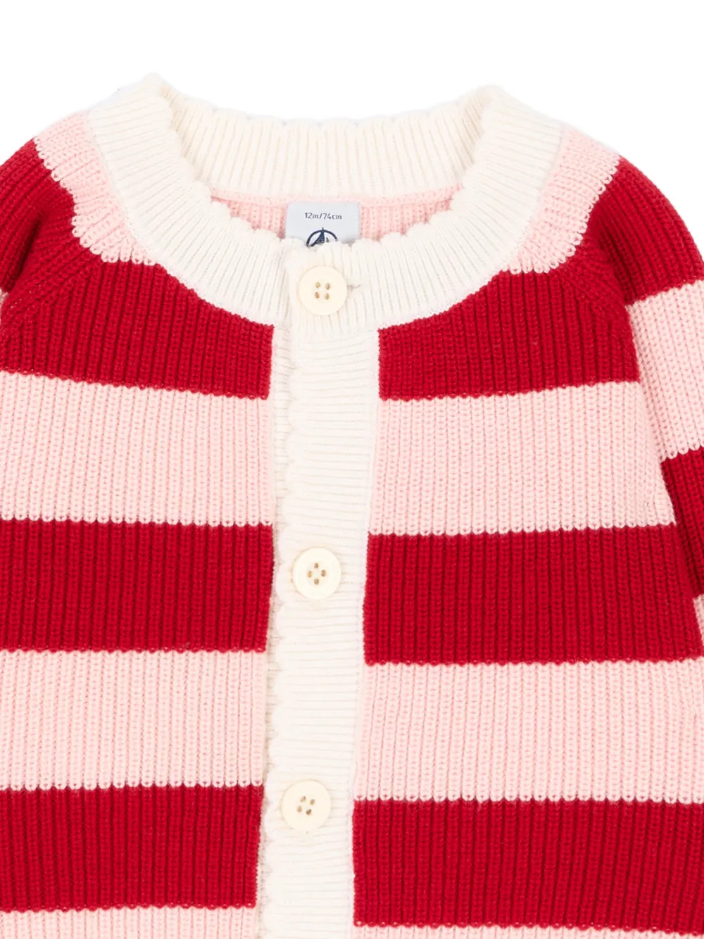 Petit Bateau Gestreept vest met raglanmouwen Rood
