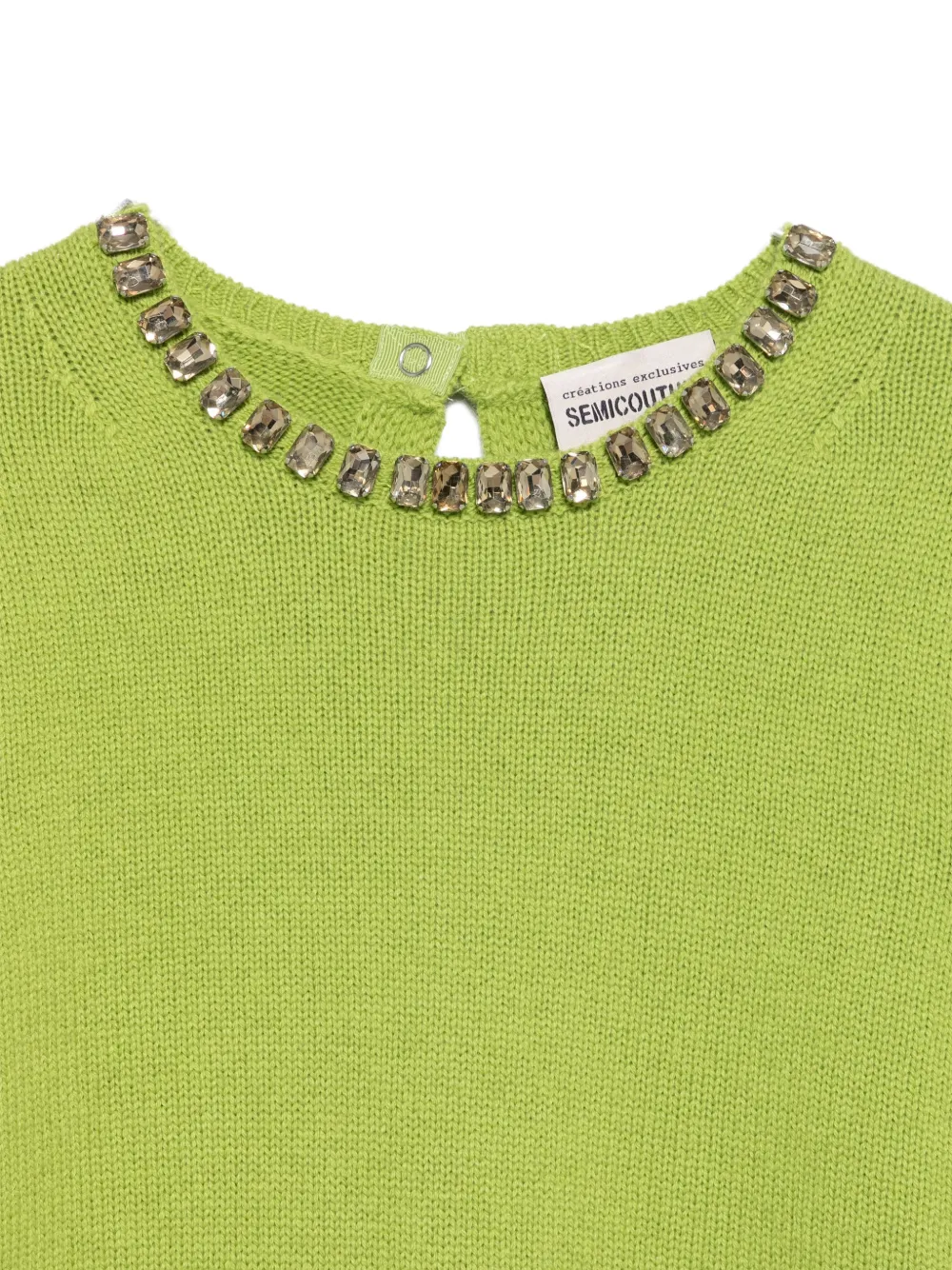 Semicouture Trui met open achterkant verfraaid met kristallen Groen