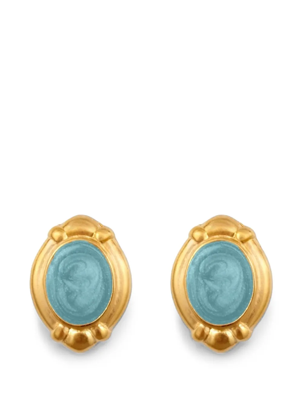 Susan Caplan Vintage 1990s oval-shape arrings - Oro