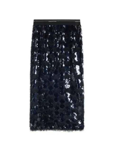Semicouture Bindy sequin-embellished fringed midi skirt