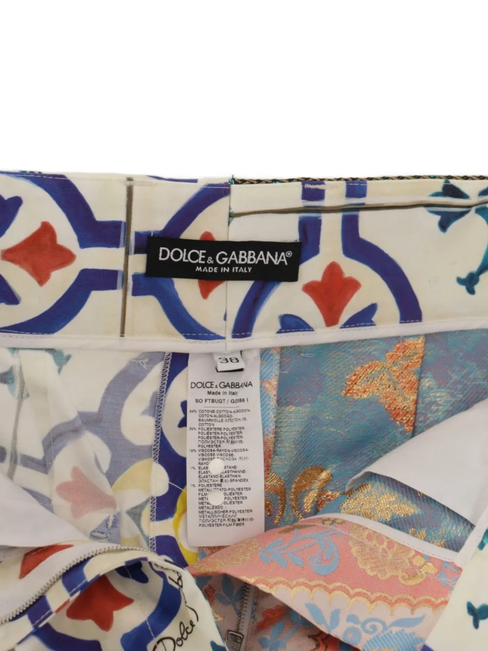 Dolce & Gabbana Brokaat mini-shorts met patchwork Wit