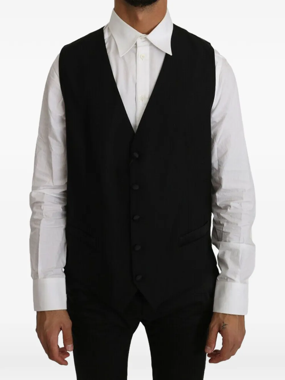 Dolce & Gabbana V-neck button-up waiscoat - Black