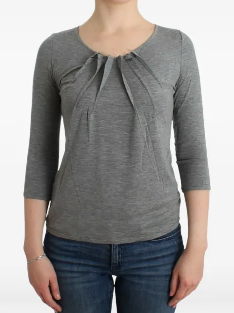 Roberto Cavalli camiseta con cuello plisado de manga tres cuartos