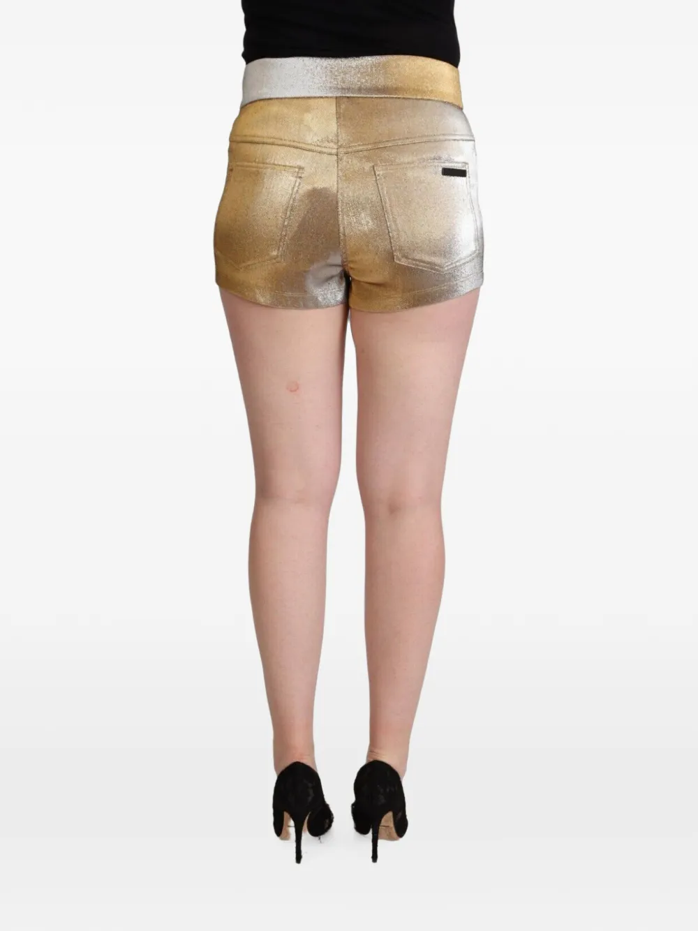 Dolce & Gabbana Shorts met metallic-effect Goud