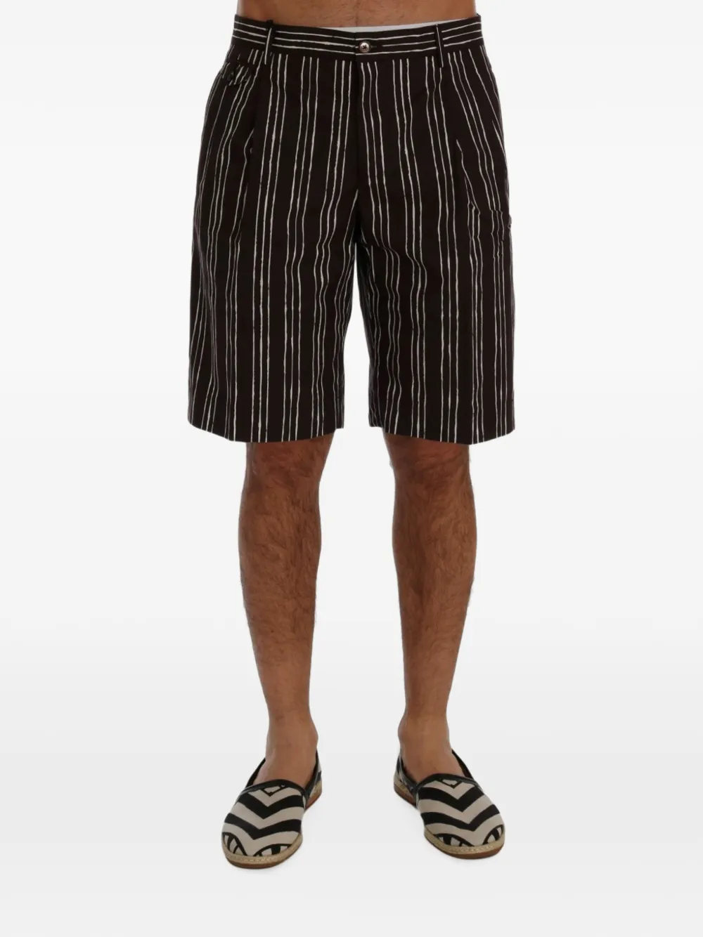 Dolce & Gabbana striped cotton shorts - Rosso