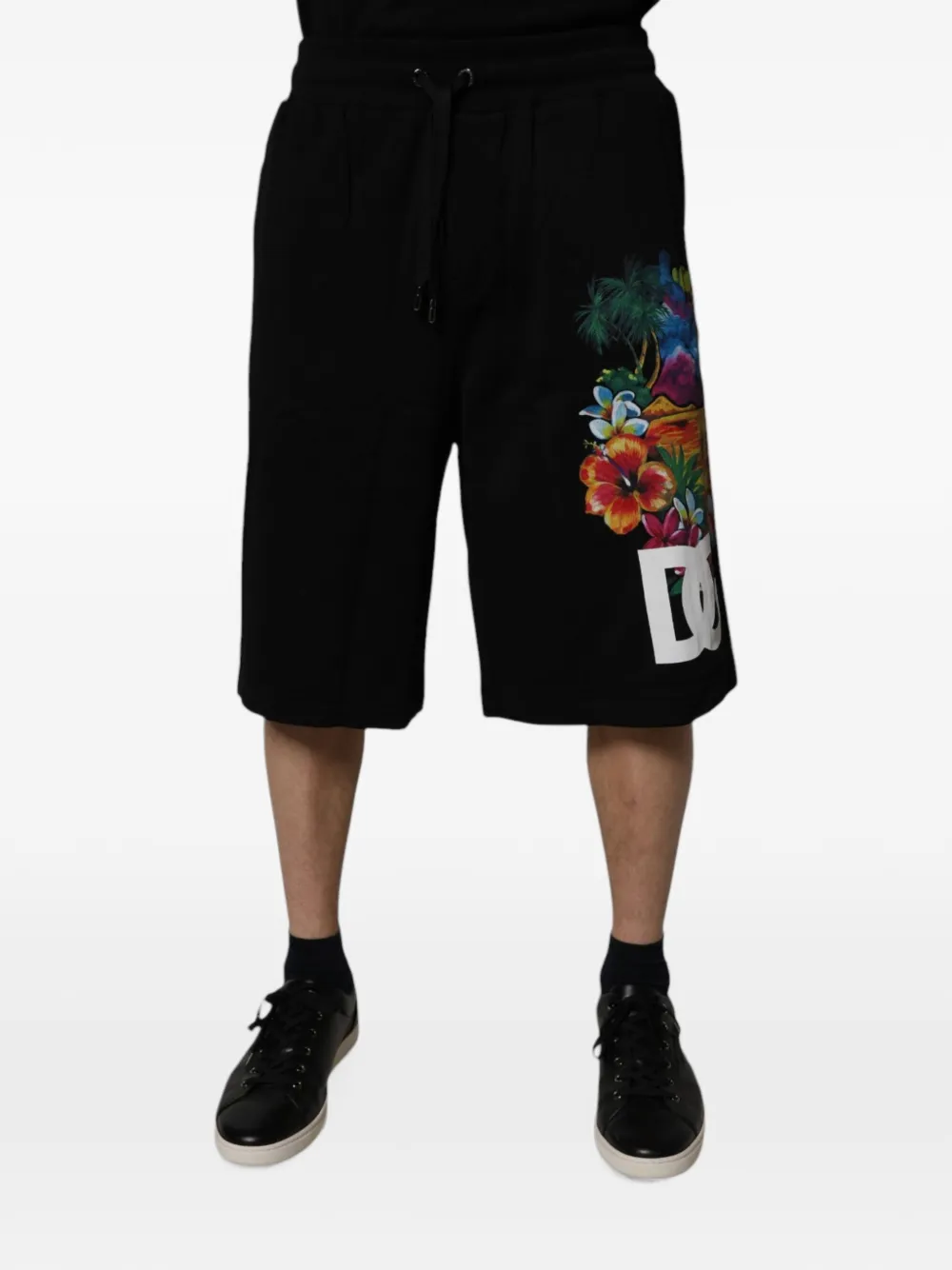 Dolce & Gabbana tropical-print DG shorts - Nero