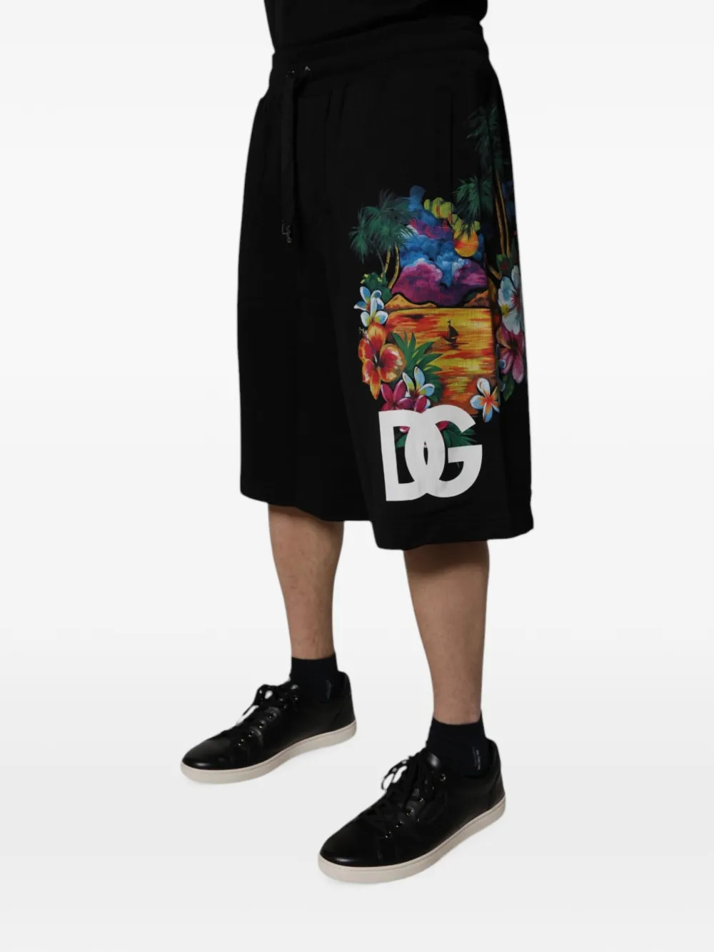 Dolce & Gabbana DG shorts met tropische print Zwart