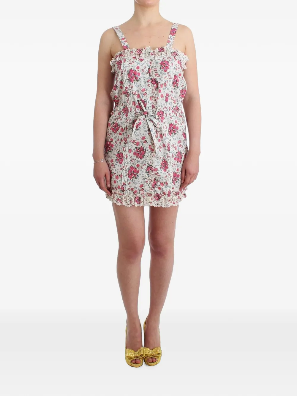 Ermanno Scervino floral-print ruffled mini dress - Bianco