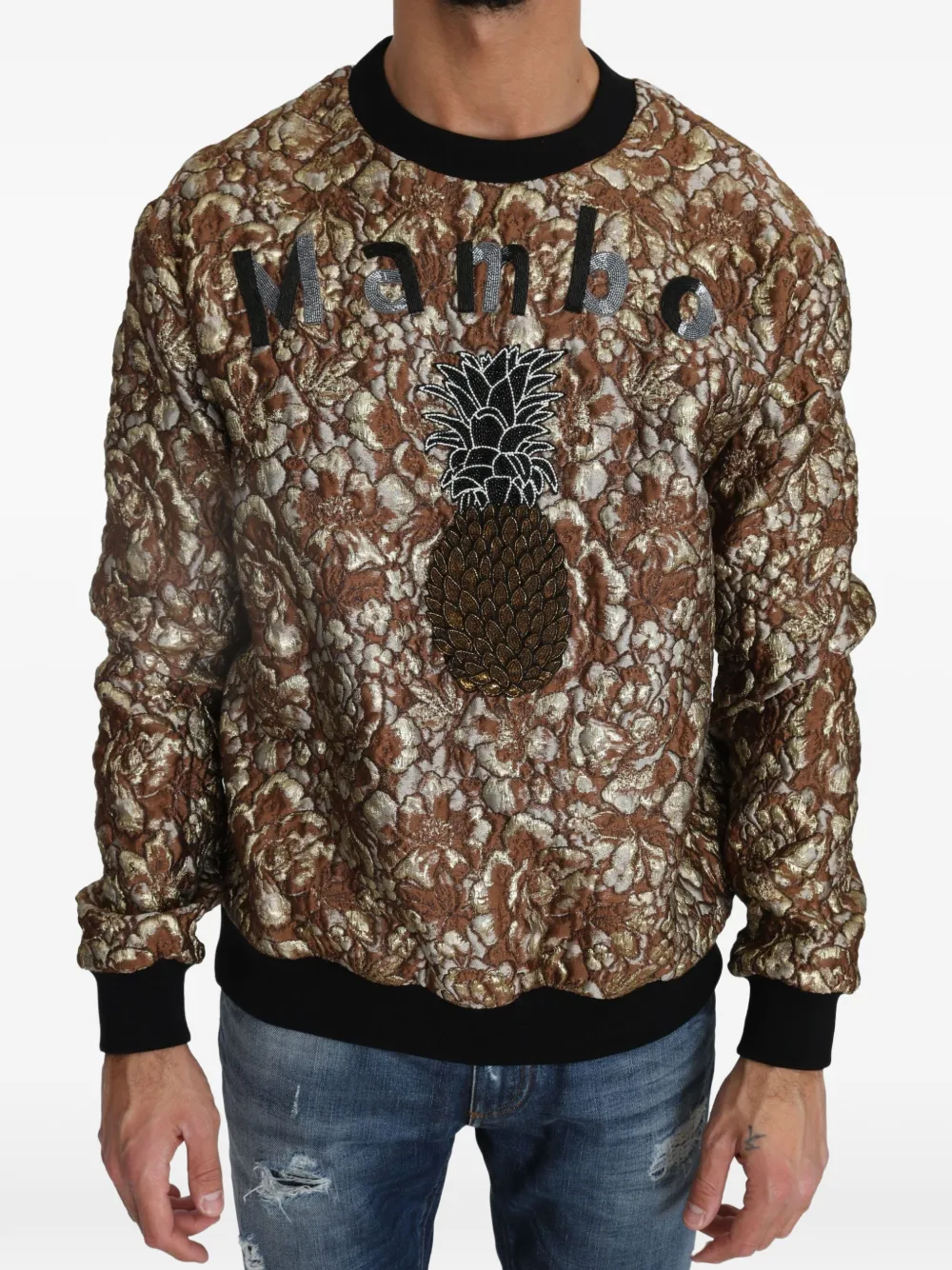 Dolce & Gabbana Mambo embroidered jacquard sweatshirt - Marron Dolce & Gabbana Mambo embroidered jacquard sweatshirt - Marron