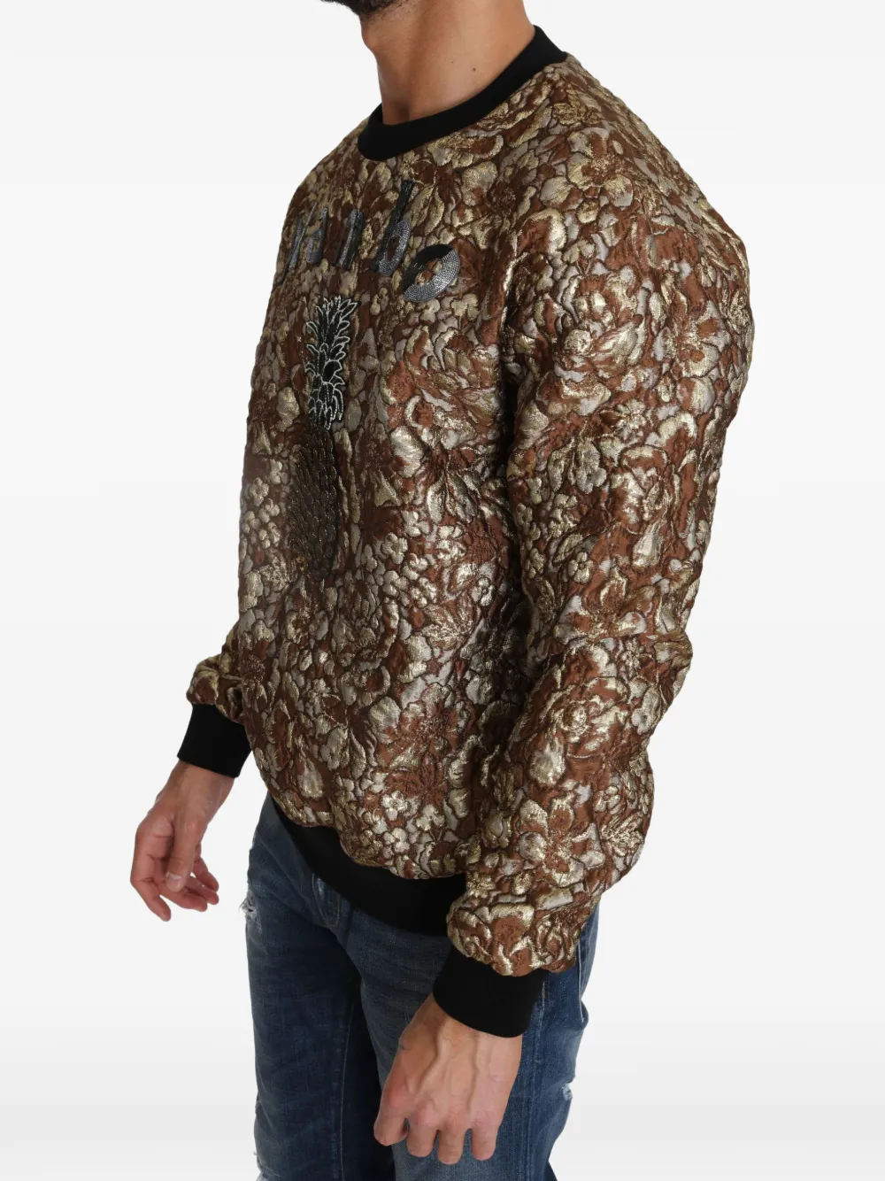 Dolce & Gabbana Mambo sweater met borduurwerk en jacquard Bruin