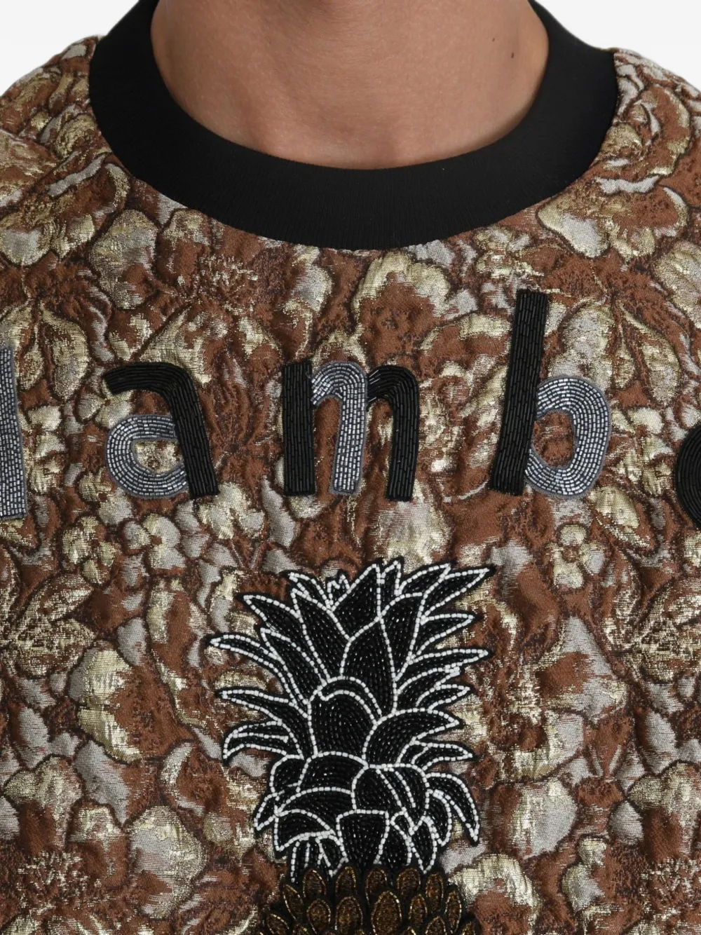 Dolce & Gabbana Mambo sweater met borduurwerk en jacquard Bruin