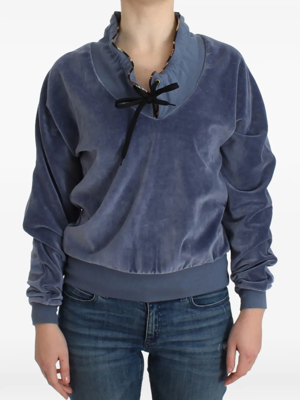 Roberto Cavalli rhinestone-embellished drawstring sweatshirt