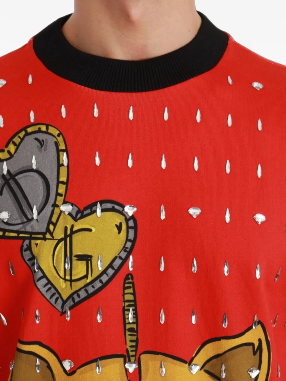 Dolce & Gabbana Trui met spaarpot en verfraaid met kristallen Rood