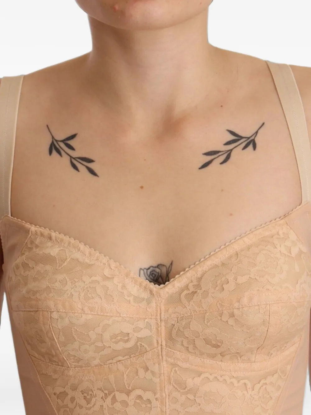 Dolce & Gabbana floral-lace bodysuit Beige