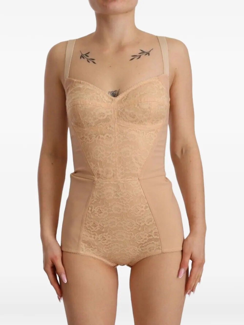Dolce & Gabbana floral-lace bodysuit - Nude