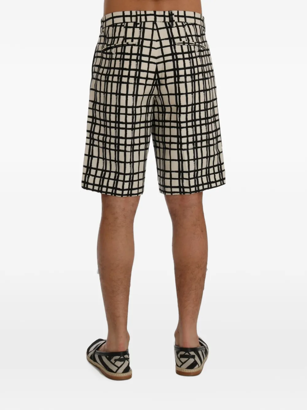 Dolce & Gabbana Shorts met raster-print Zwart