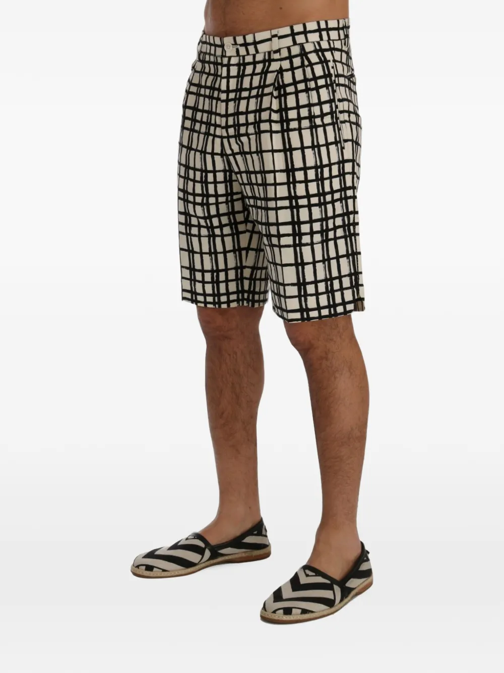 Dolce & Gabbana Shorts met raster-print Zwart