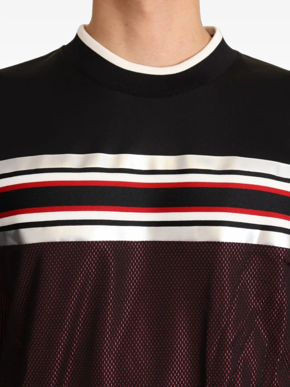 Dolce & Gabbana mesh-panelled striped sweatshirt Zwart