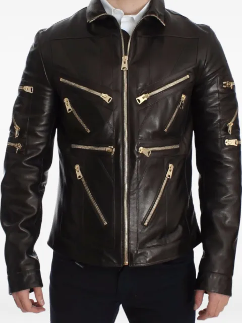 Dolce & Gabbana multi-zip leather jacket