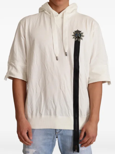 Dolce & Gabbana hoodie bordada de manga corta