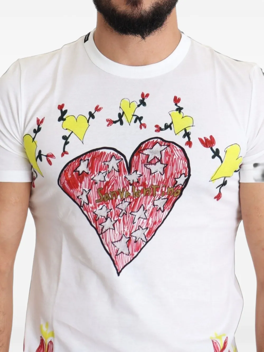 Dolce & Gabbana T-shirt met Saint Valentine-print Wit