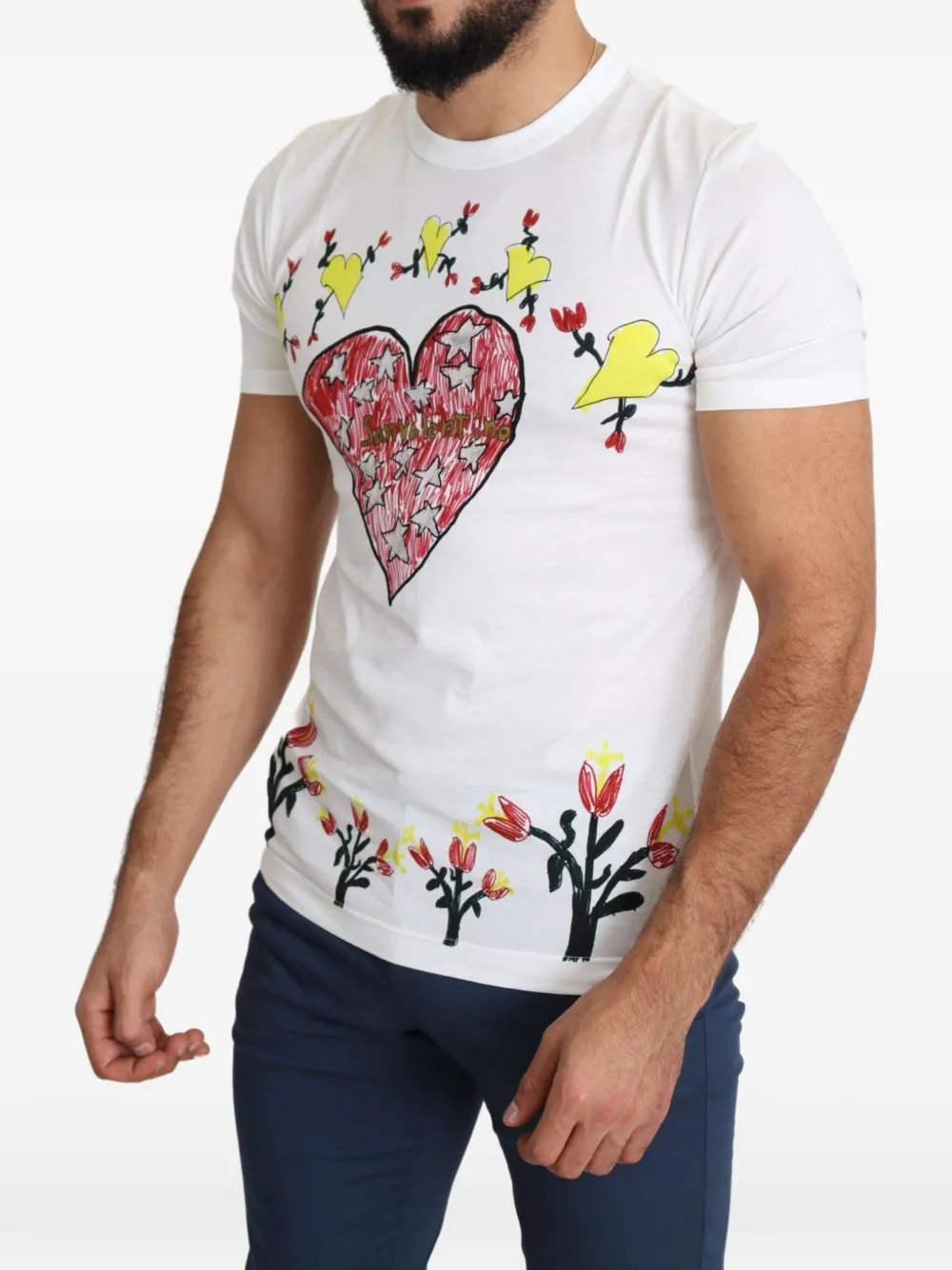 Dolce & Gabbana T-shirt met Saint Valentine-print Wit