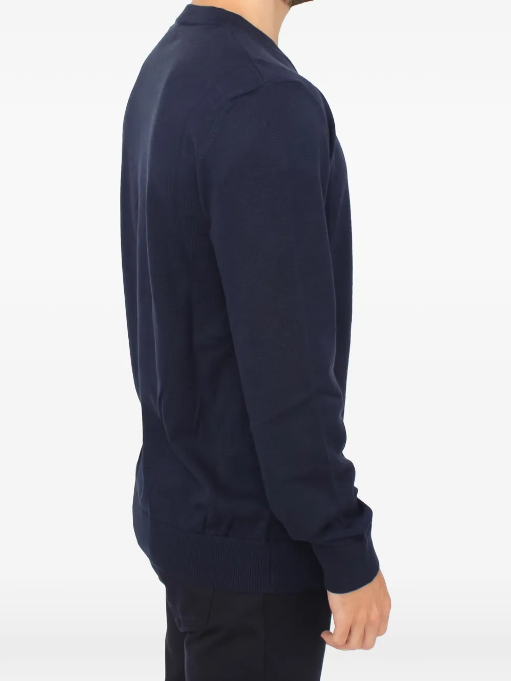 Ermanno Scervino Trui met V-hals en logo-print Blauw
